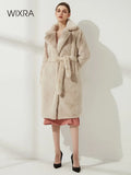 Ladies Faux Leather Long Coats Femme Pockets Soft Mink Fur Women Trendy Street Style Loose Short Outwear