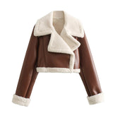 New Women's Collar Fur All-In-One Double-Sided Short Jacket