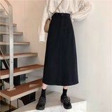 Cowim Skirt Skirt Female Spring Summer 2021 New Medium Long Bag Hip High Waist Slit Show Thin Versatile A-Word Skirt-Outfit