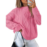 Women's Dress 2025 Knitted Women's Oversized Thick Knit Round Sweater