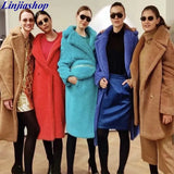 lamb wool fur coat christmas sweater women 2023 autumn winter faux fur solid plus size coat femme warm jacket outwear 1028-1-Outfit