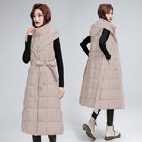 This Year Popular Down Cotton Jacket Vest Vest Jacket In Long Waist Show Thin Horse Jacket Female Autumn And Winter-Outfit