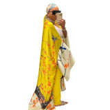 Ups Women Coat Beach Print Floral Long Coats Open Stitch Full Sleeve Loose Casual Elegant Knee Length Outerwear 2024-Outfit