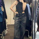Vintage Black Wash Baggy Boyfriend Jeans-Outfit