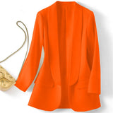 Toloer East Hot Style Spring And Autumn Temperament Commuting Solid Color Lapel Long Sleeve Small Suit Korean Version Coat Female-Outfit