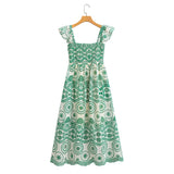 Multi-Color Embroidered Flying Sleeve Dress