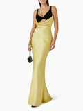 Black Bralette Satin Sleeveless Maxi Dress-Outfit