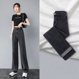 Toloer Wide-Leg Jeans For Women's 2024 New Looks Slim, Loose, Straight Pants-Outfit