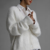 Hot Spring And Autumn Imitation Sting Cardigan Women Lazy Wind Loose Sweater Jacket Soft Long-Sleeved Knitted