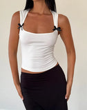 Toloer New Summer Y2K Fashion Bow Slim Short Style Sling Slim Vest