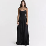 Satin Back Tie-Up Maxi Dress-Outfit