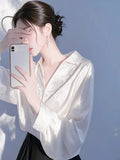 Toloer Year's Explosion Of Purple Denswear Wedry Shirt Women's 2025 Early Spring New Unique Beautiful French Long-Sleeved