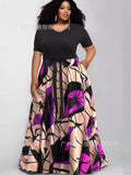Size Casual Dress New Women's Dress With Fashion Printing And Color Impact Dress-Outfit