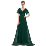 Sales Of Large Swing V-Neck Dress Chiffon Elastic Banquet Festival Annual Bridesmaid Performance Evening Dress
