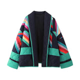 202 Autumn Autumn Winter 4 New Women's Street Fashion Print Patchwork Cotton Jacket W028 5861-Outfit