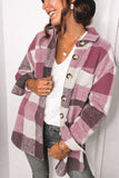 The Ins Autumn Urban Leisure Long Sleeve Lapel Loose Female Shirt Plaid Wool Coat-Outfit