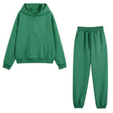 Hoodies Tracksuit Fashion Solid Fleece Oversized Sportswear Jogger Set Winter Long Sleeve Hooded Sweatshirts Suit