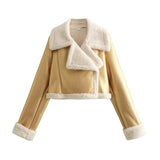 New Women's Collar Fur All-In-One Double-Sided Short Jacket