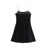 Spring Style Small Bow Decorated With Texture Slim Suspender Dress 7200304-Outfit