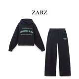 Homemade New Women's Printed Hooded Tweed Velvet Jogging Trousers