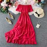 Shoulder Dress Summer Fairy Beach Dress Boho White Long Sexy Dresses For Women Party Elegant 2022 Korean Ruffle Clothes