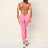 Toloer One-Piece Quick-Dry Tight Yoga Pants Breathable Women's Wrinkled Peach And Butt Gym Pants-Outfit