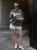 Fashion High Street Sweatshirt Women New Autumn Embroidery Letter Sweatshirts Tops Long Sleeve O Neck Pullover Tops-Outfit