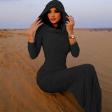 Toloer Solid Color Tight Dress Socialite Wind Long Style Step Buttock Skirt Long Sleeve Dress Woman-Outfit