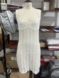 2025 Women's New Fashion Temperament Suspension Beach Pearl Short Dress Knitted