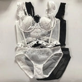 Lace Small Flying Sleeve Corset Soft Steel Ring Fish Bone Bouquet Of Beautiful Vest Bunny Cup Bra Set