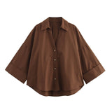 Homemade New Women's Classic Fashion Wide Sleeves Prefectural Shirt