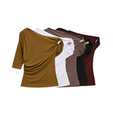 Homemade New Women's Clothing Fashionable Asymmetric Nylon Top
