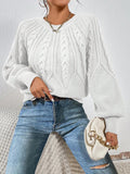 2025 New Solid Color Collar Long-Sleeved Jersey Elegant Loose Sweater