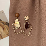 Retro earrings geometric irregular drip earrings-Outfit