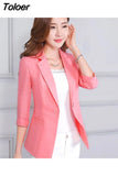 Women Single Button Blazers Business Office All-match Simple Temperament Soft Fashion Elegant Casual Work Streetwear