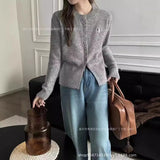 Neck Short Sweater Women 2024 Fall New Design Sense Minority Soft Waxy Lazy Sweater Sweater Girl-Outfit