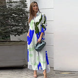 Autumn And Winter Women's New Fashion Casual Printing Loose Shirt Dress