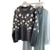 Toloer Autumn And Winter Heavy Industry Flowers Women Knitted Cardigan Fashion Women Sweet Sweater Women Coat