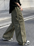 Buttoned Pocket Patch Cargo Pants-Outfit