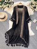 Embroidery Sun Protection Shirt Women Summer Casual Loose Streetwear Chiffon Long Sun Protection Cardigan