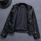 Toloer Women's Fashion Lapel Zipper Female Leather Jacket Female Jacket Solid Color Fashion Female Jacket Female Jacket-Outfit
