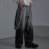 Gradient Straight Jeans Women Loose Broad Legs Fashion Trend Niche Design Personality