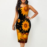 Round Neck Sleeveless Fashionable Printed