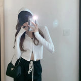 Toloer New Short Slim Thin Coat Early And Fall Korean Zip Cardigan Long-Sleeve Jacket Women's Wear-Outfit
