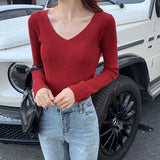 Knitted Shirt 2025 Autumn New Bottoming Shirt Slim Slim Solid Color Sweater Long Sleeves With A Short
