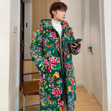 Long Cotton-Padded Coat Coat Northeast Dahua Chinese Style Hanfu Men And Women Loose Warm Cold Hooded Cotton-Padded Jacket Lovers-Outfit