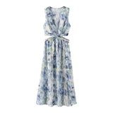 New Open Metal Thread Printed Dress 2887188-Outfit