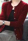 Cardigan Long Sleeve Women Sweaters Loose Knit Sweater Coat O- Neck New Solid Buttons Casual Chic Tops Clothes