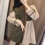 Vintage Female Pleated Spliced Long Sleeve Shirt 2024 Stylish Spring Women's Clothing Casual Loose Button Lace Up