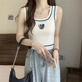 Sexy Sweet Embroidered Ice Vest Women Summer New Exterior Design Slings Tidly Sleeveless